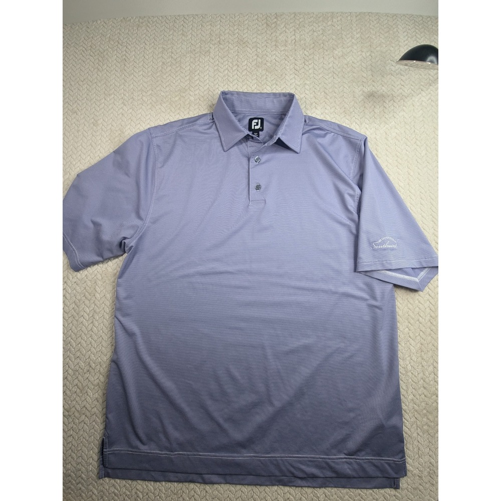 FJ FootJoy‎ XL Golf Polo Shirt Southwind Golf Club Blue Stripe Mens
